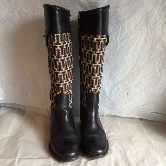 TORY BURCH SELMA NAVY BLUE KNEE BOOTS - Picture 5 of 8